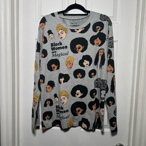 On Fire Gray Graphic Black Women Are Magical Long Sleeve Tshirt